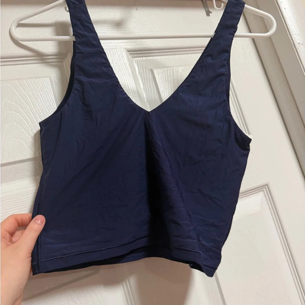 aerie Navy V-Neck Crop Tank - Picture 2 of 7